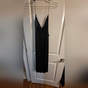 Sexy Enduring Kairos Atelier Beverly Hills Black Slip Dress Tie-Back Minimalist